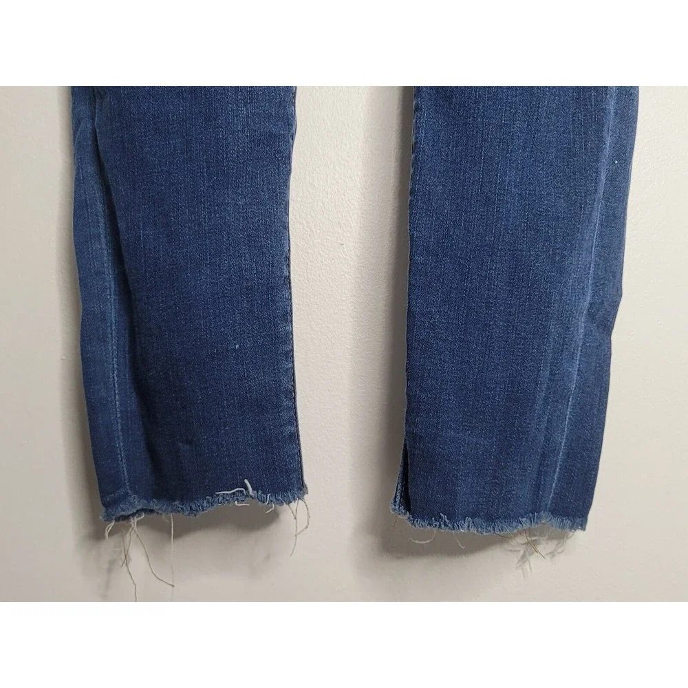 Madewell 9" Mid‎ Rise Skinny Jeans Women 28 Cutoff Blue Faded Distressed - Picture 3 of 9